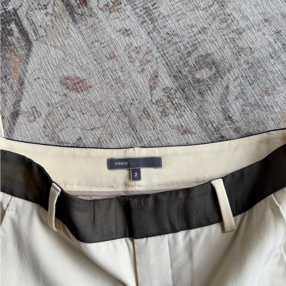 VINCE Cream and Black Colorblock Stripe Pants - Picture 3 of 4